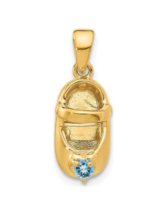 Colgante Charm de Oro Amarillo 10K con Piedra Sintética Azul