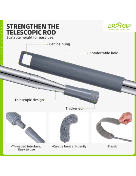 Plumero Extensible ERAGIP 30-100 Pulgadas Microfibra 11 Piezas