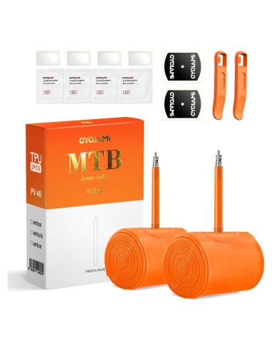 2 Tubos Internos de Bicicleta CYCLAMI 27.5" TPU Válvula Presta