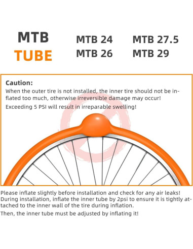 2 Tubos Internos de Bicicleta CYCLAMI 27.5" TPU Válvula Presta