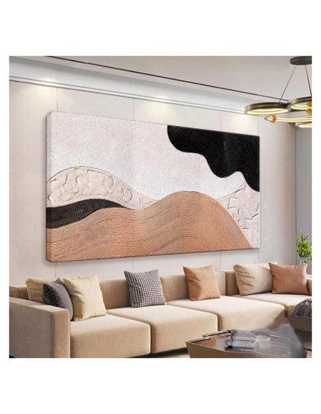 Arte de Pared Abstracto Suconvng 50x100cm Lienzo Marrón