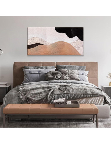 Arte de Pared Abstracto Suconvng 50x100cm Lienzo Marrón