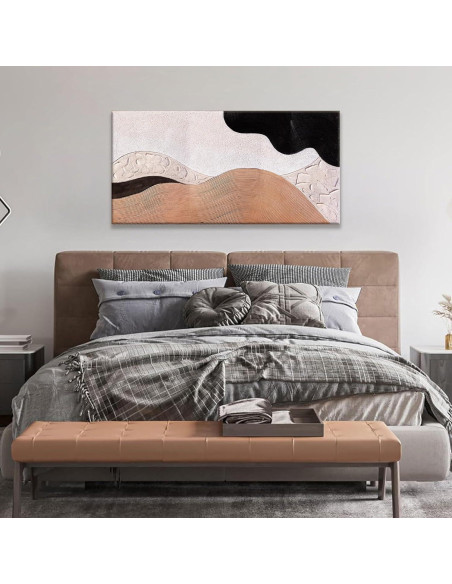 Arte de Pared Abstracto Suconvng 50x100cm Lienzo Marrón