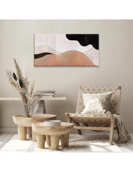 Arte de Pared Abstracto Suconvng 50x100cm Lienzo Marrón