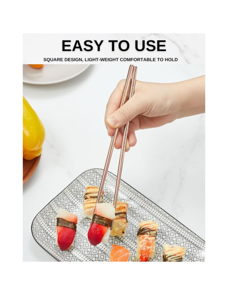 Palillos de Titanio Reutilizables MUMSUNG 23cm Antideslizantes