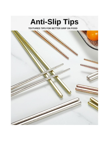 Palillos de Titanio Reutilizables MUMSUNG 23cm Antideslizantes