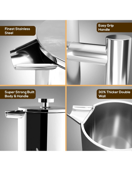 Prensa Francesa Utopia Kitchen Acero Inoxidable 12 Oz Doble Pared