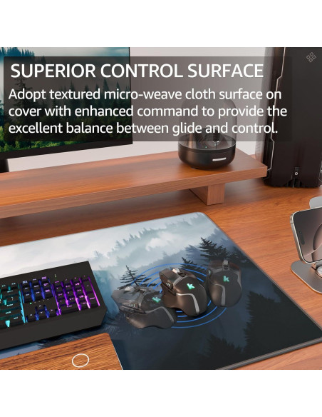 Almohadilla de Ratón KTRIO XXL Bosque Nublado 80x40 cm