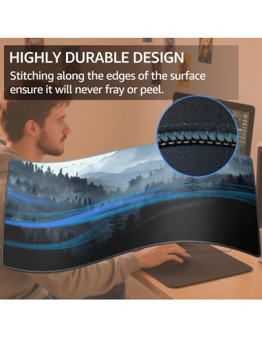 Almohadilla de Ratón KTRIO XXL Bosque Nublado 80x40 cm