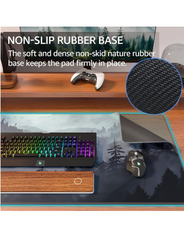 Almohadilla de Ratón KTRIO XXL Bosque Nublado 80x40 cm