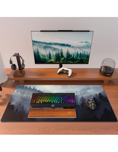 Almohadilla de Ratón KTRIO XXL Bosque Nublado 80x40 cm