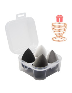 Juego de Esponjas de Maquillaje Leeshine 4Pcs + Soporte y Estuche