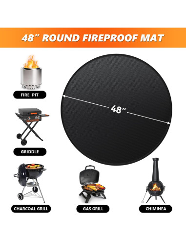 Alfombrilla a Prueba de Fuego Huchiz 48" Redonda para Fogata