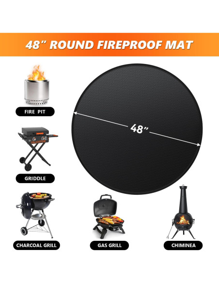 Alfombrilla a Prueba de Fuego Huchiz 48" Redonda para Fogata