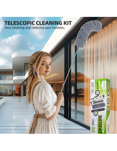 Plumero Extensible ERAGIP 30-100 Pulgadas Microfibra 11 Piezas