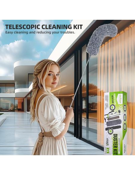 Plumero Extensible ERAGIP 30-100 Pulgadas Microfibra 11 Piezas