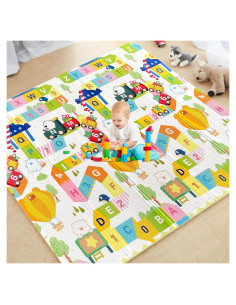 Alfombra de Juego Mergren Tren del Alfabeto 200x180cm Antideslizante