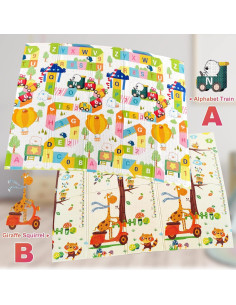 Alfombra de Juego Mergren Tren del Alfabeto 200x180cm Antideslizante 2