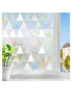 Película de Privacidad rabbitgoo 90x400 cm Vinilo UV Triángulo Claro