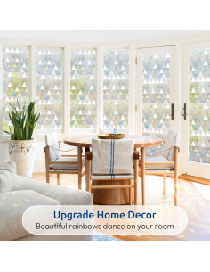 Película de Privacidad rabbitgoo 90x400 cm Vinilo UV Triángulo Claro 2