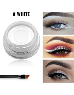 Lápiz de Ojos en Gel Erinde 04 Blanco Impermeable con Pinceles 2