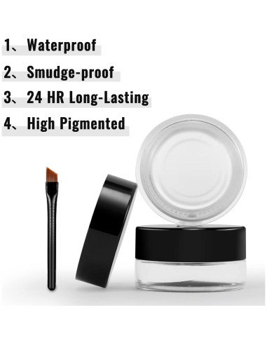 Lápiz de Ojos en Gel Erinde 04 Blanco Impermeable con Pinceles