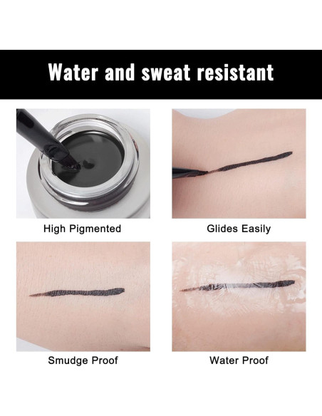 Lápiz de Ojos en Gel Erinde 04 Blanco Impermeable con Pinceles