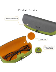 Estuche para Gafas LifeArt Plegable de PU Gris Oscuro 2
