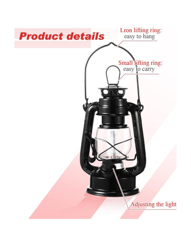 Lámpara de Huracán LED Vintage Hortsun 20.32cm 2 Pcs