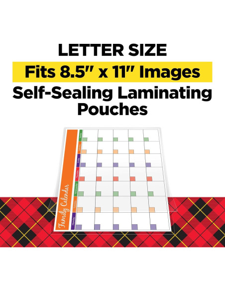 Hojas de Laminado Autoadhesivas Scotch 22.86x29.21 cm 5/Paq