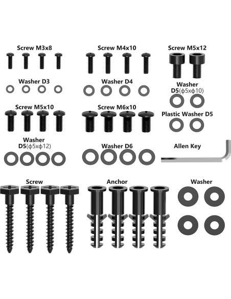 Soporte de Techo para Proyector WALI PM-002-B Ajustable Negro