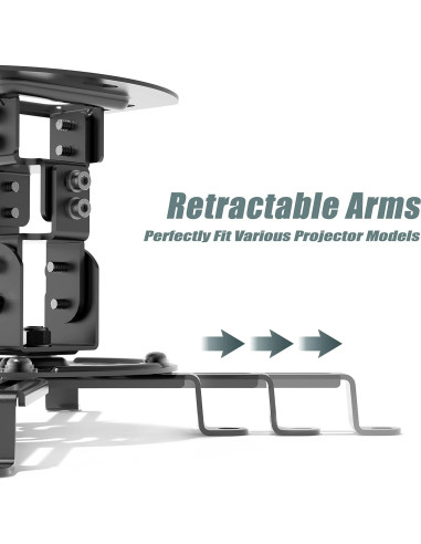 Soporte de Techo para Proyector WALI PM-002-B Ajustable Negro