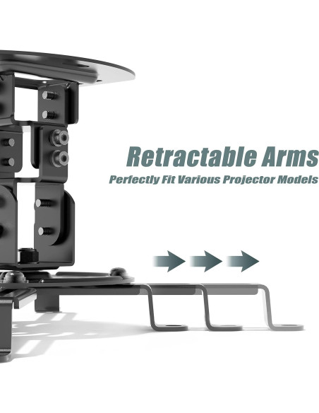 Soporte de Techo para Proyector WALI PM-002-B Ajustable Negro