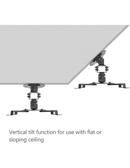 Soporte de Techo para Proyector WALI PM-002-B Ajustable Negro