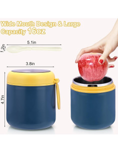 Termo Juome 473ml para Niños - Acero Inoxidable Azul 2