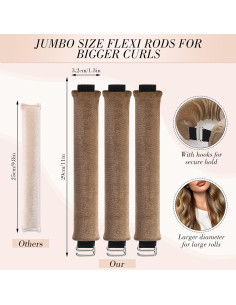 Varillas de Rizado Sin Calor Obeoby 3 Pack con Bufanda Seda 2