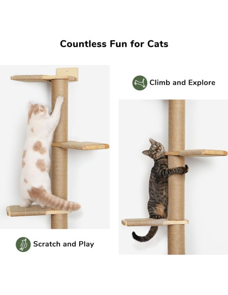 Árbol para Gatos FUKUMARU Alto 205.74 cm 5 Niveles Rascador