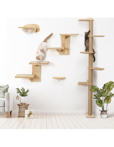 Árbol para Gatos FUKUMARU Alto 205.74 cm 5 Niveles Rascador