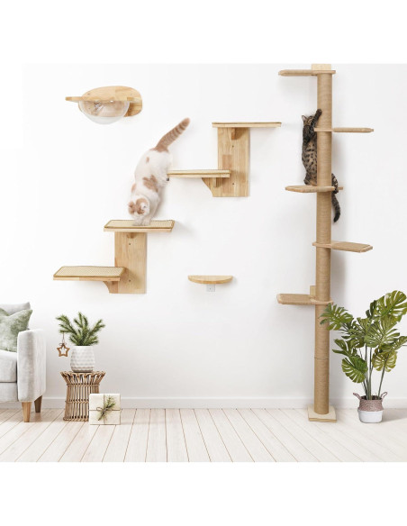 Árbol para Gatos FUKUMARU Alto 205.74 cm 5 Niveles Rascador