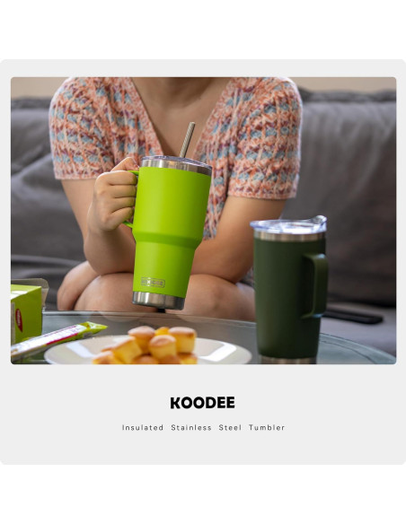 Taza de Viaje 30 oz koodee Acero Inoxidable Aislada Verde