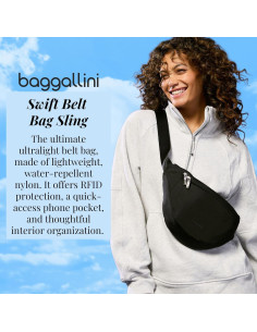 Riñonera Baggallini B-Lite Negra 30.48x17.78cm con RFID 2