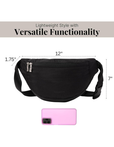 Riñonera Baggallini B-Lite Negra 30.48x17.78cm con RFID