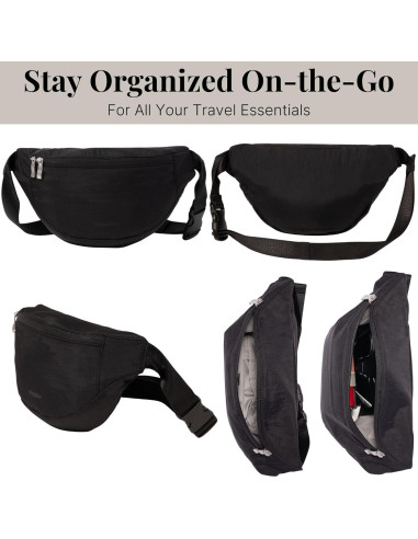 Riñonera Baggallini B-Lite Negra 30.48x17.78cm con RFID