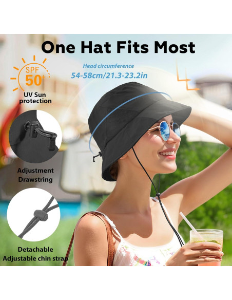 Sombrero de Cubo Ligero Sukeen UV 50+ Ajustable para Mujeres