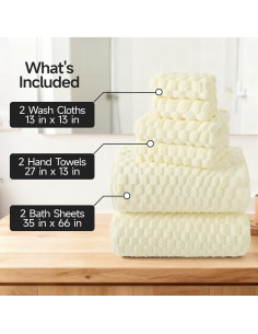 Conjunto de Toallas de Baño Extra Grande REDKISS 6 Piezas 2