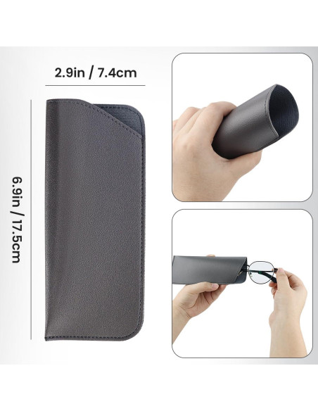Yuntop 4 Fundas de Gafas de Cuero Suave 17.8x7.6cm Yuntop 4 Fundas de Gafas de Cuero Suave 17.8x7.6cm