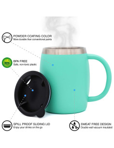 Juego de 2 Tazas de Café Aisladas CHILLOUT LIFE 396g Azul Aqua 2