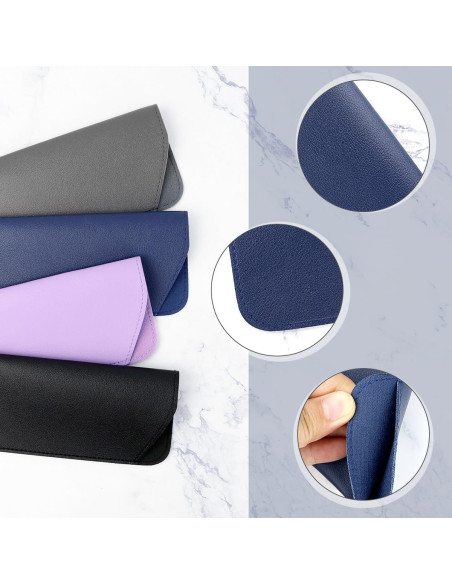 Yuntop 4 Fundas de Gafas de Cuero Suave 17.8x7.6cm Yuntop 4 Fundas de Gafas de Cuero Suave 17.8x7.6cm