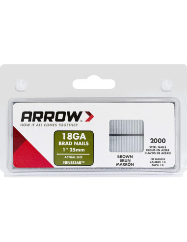 Clavos Brad 18 Calibres Arrow BN1816BCS 25 mm Marrón Paquete 2000