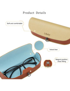 Estuche para Gafas LifeArt Plegable PU Amarillo Claro 2
